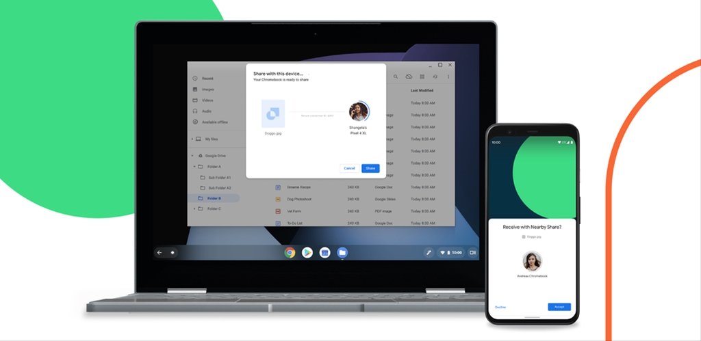 Nearby Share Chromebook OS