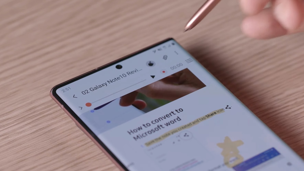Audio Bookmark Samsung Notes