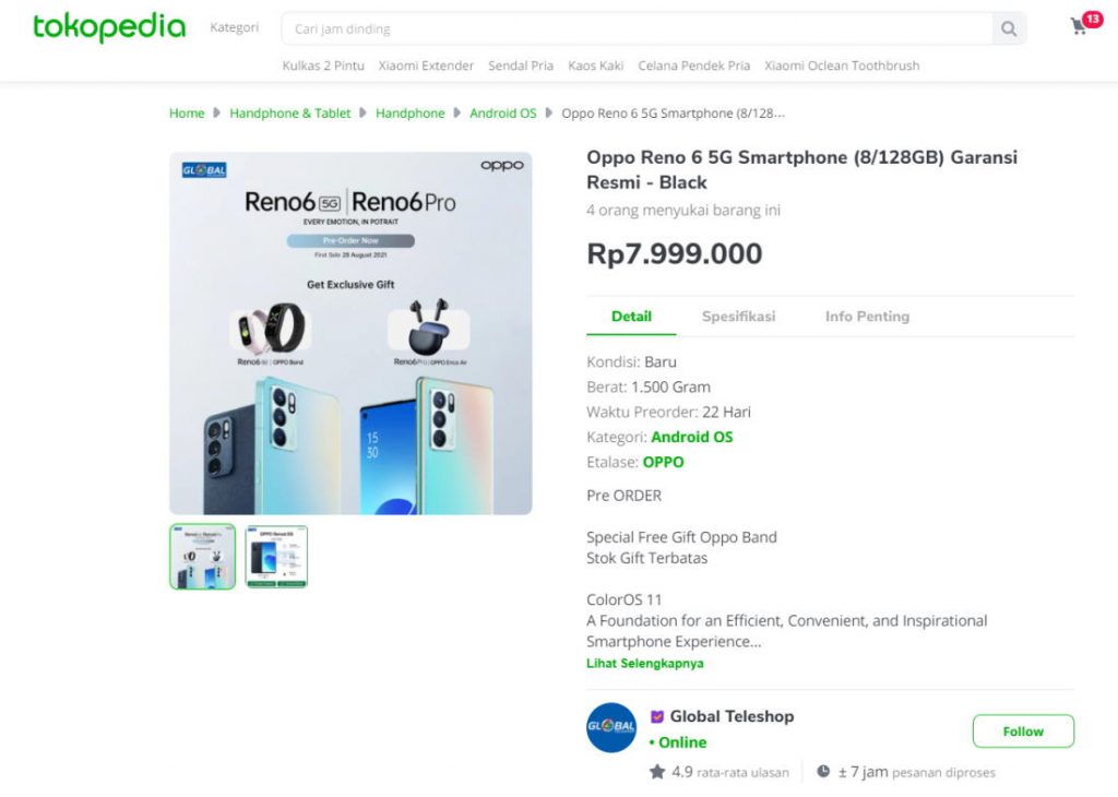 Belum Diluncurkan di Indonesia, Harga OPPO Reno6 5G & Reno6 Pro 5G Bocor! 54 harga OPPO Reno 6 5g