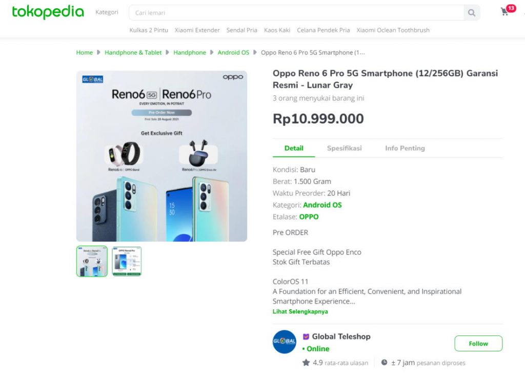 Belum Diluncurkan di Indonesia, Harga OPPO Reno6 5G & Reno6 Pro 5G Bocor! 55 harga OPPO Reno 6 Pro 5G