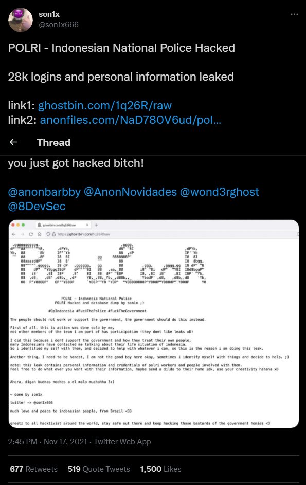 hacker bobol database Polri