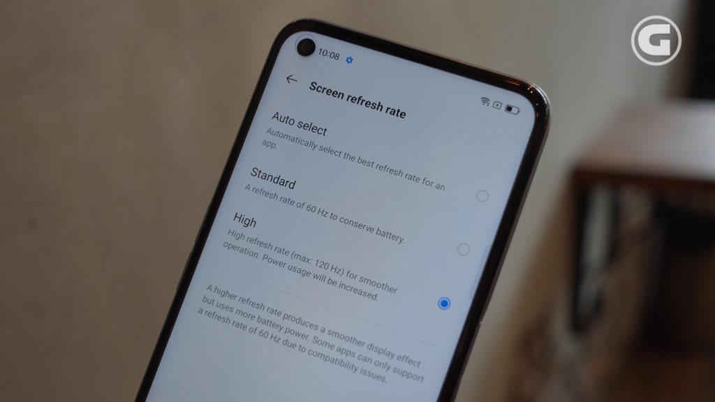 refresh rate realme 8i