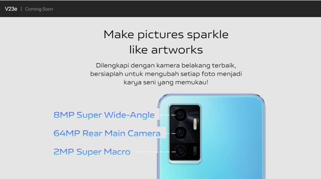 spesifikasi vivo v23e kamera