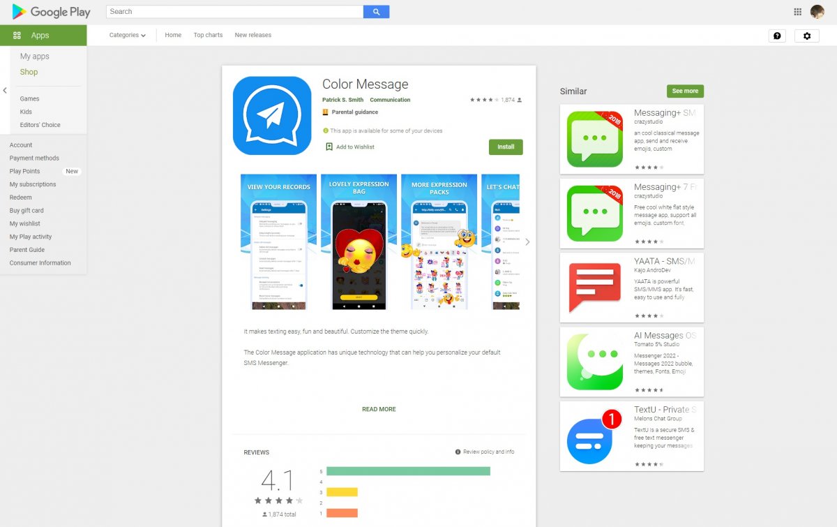 Color Message Malware Joker