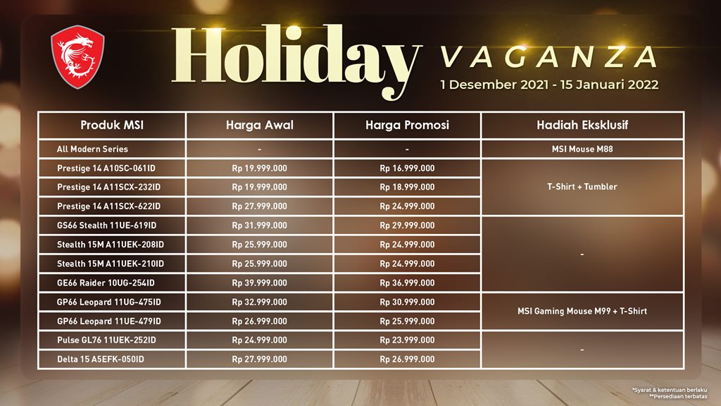 MSI Adakan ‘Holiday Vaganza’, Beri Potongan Harga Laptop Terbaru Hingga Rp3 Juta 53 MSI Holiday Vaganza