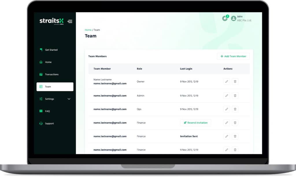 XIDR StraitsX Business Account