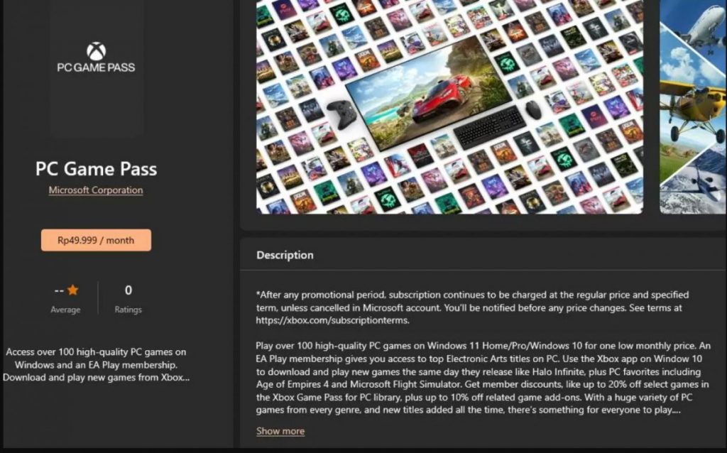 Microsoft PC Game Pass