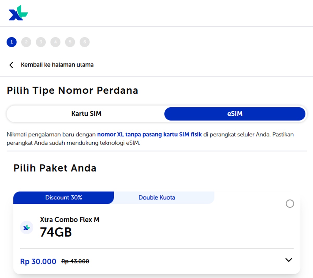 eSIM XL Axiata - Cara Pesan