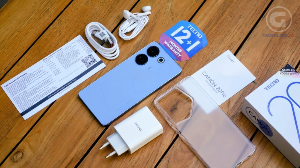 Kelengkapan unboxing TECNO Camon 20 Pro