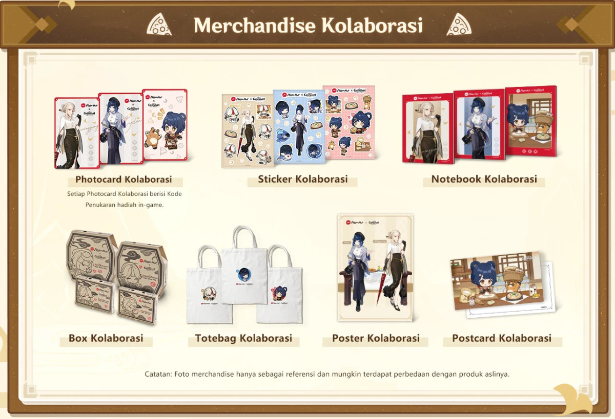 Merchandise spesial Genshin Impact x Pizza Hut Indonesia