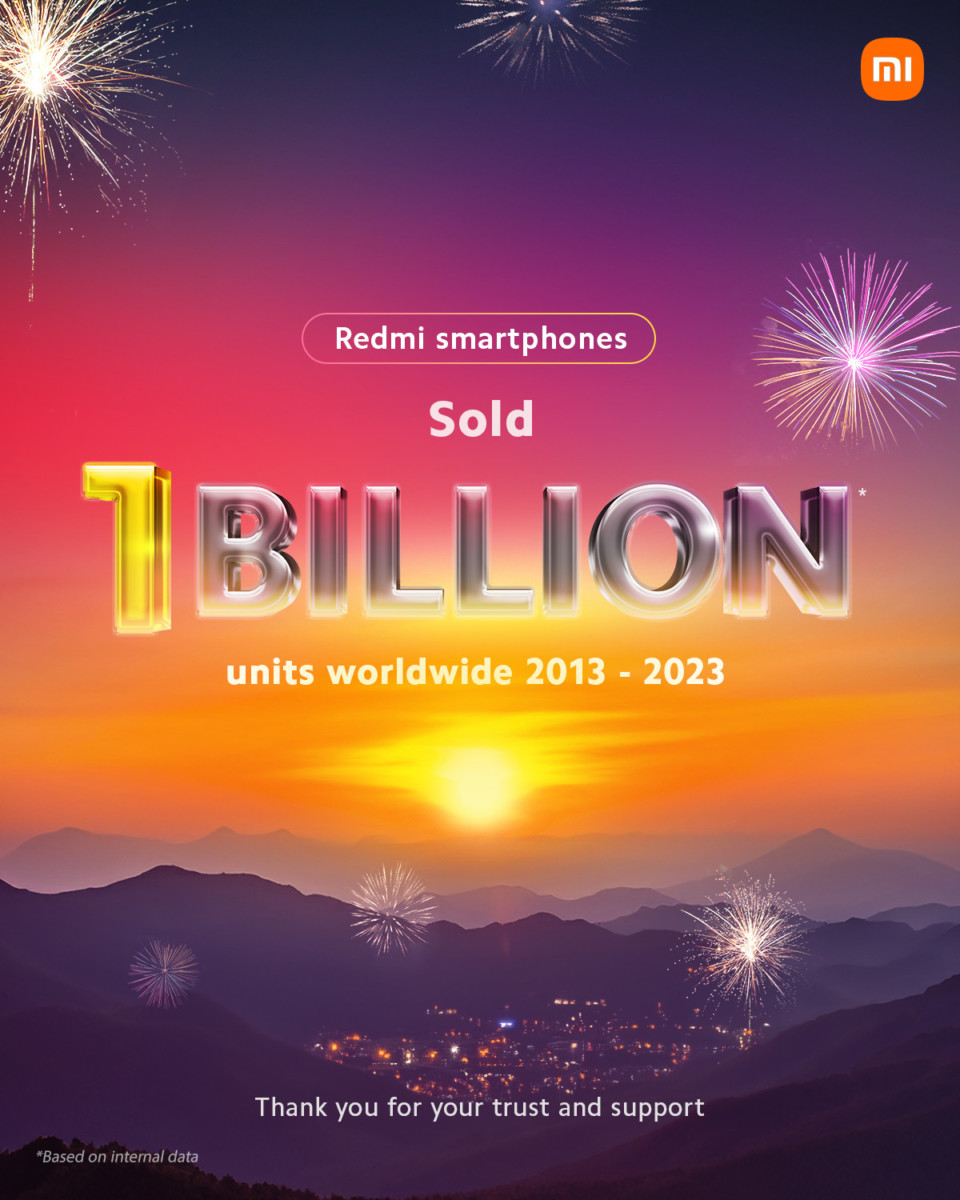 Redmi Smartphone Product Sales Reach 1 Billion Units (2013-2023)