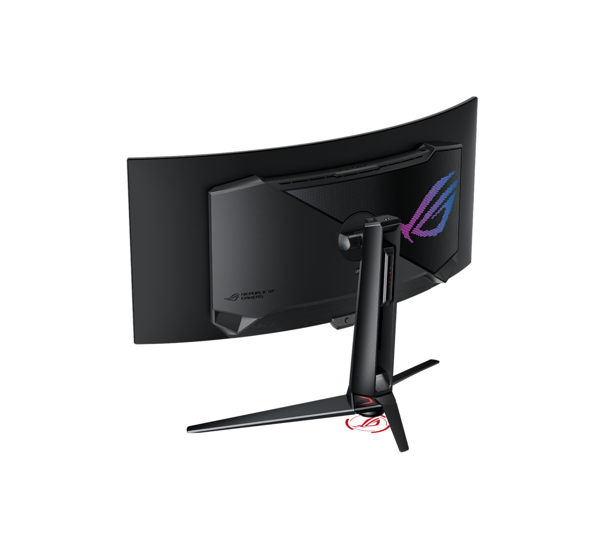 Bagian belakang ASUS ROG Swift OLED PG34WCDM