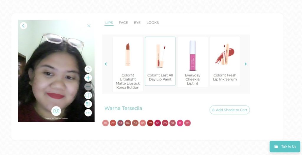 Wardah gunakan AI di websitenya.