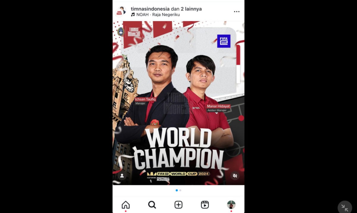 Erick Thohir ucapkan selamat ke tim Indonesia menangkan FIFAe World Cup 2024 Football Manager