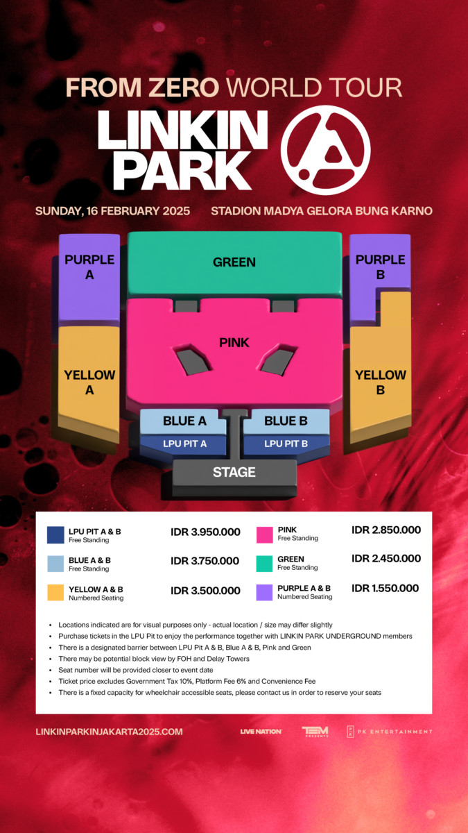 Seat maps konser Linkin Park
