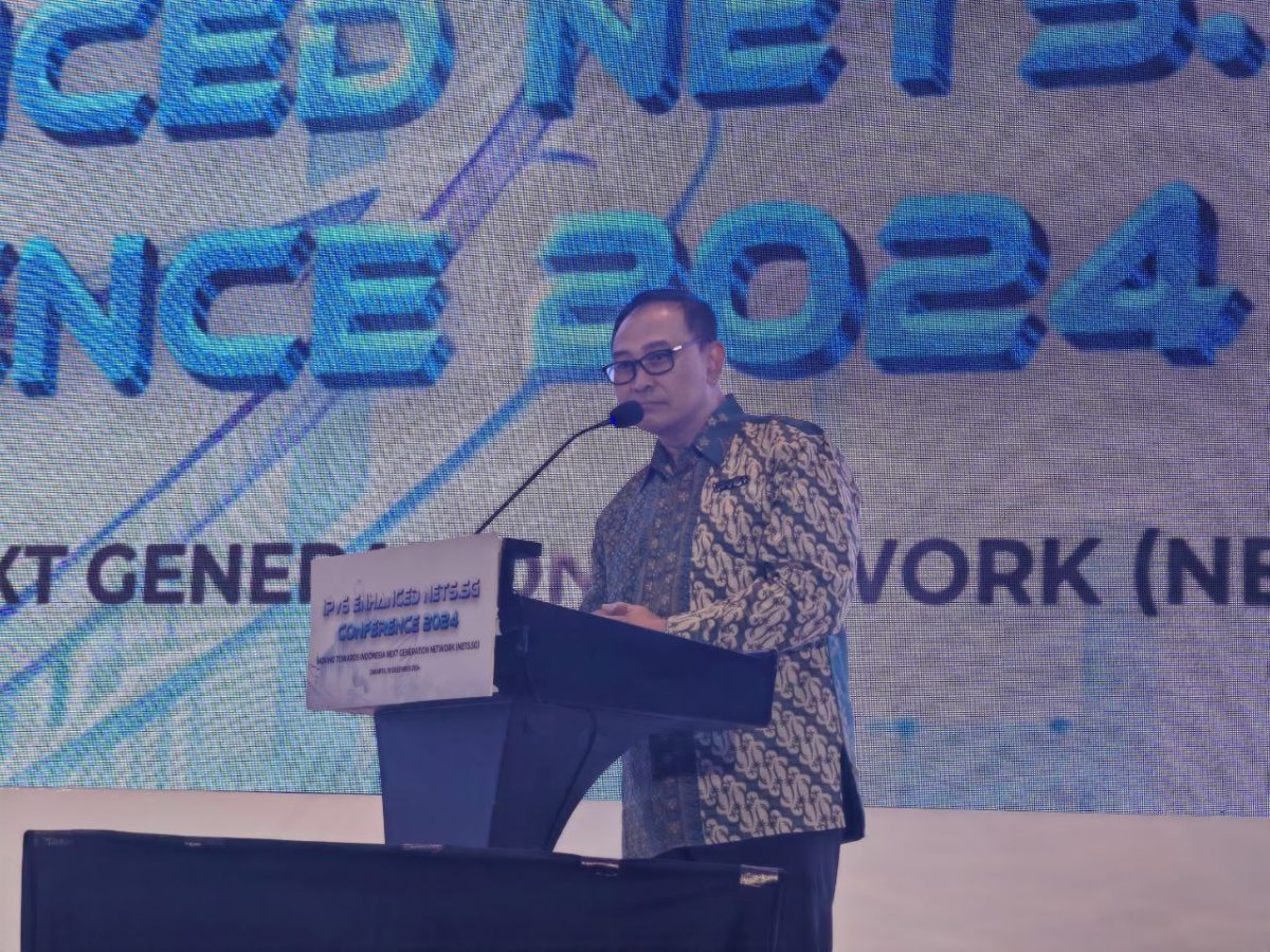 Ketua Umum Asosiasi IoT Indonesia (ASIOTI), Teguh Prasetya dalam gelaran acara IPv6 Enhanced Net5.5G Conference 2024