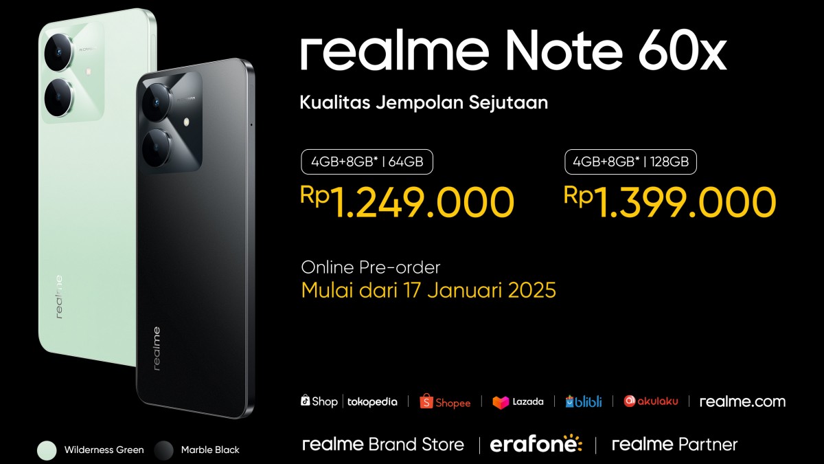 Harga realme Note 60x