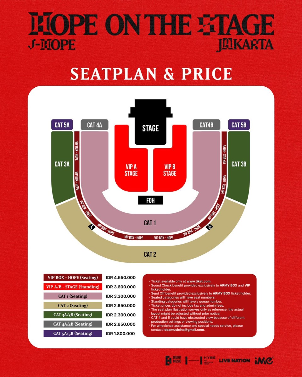 Mendekati Konser j-hope, tiket.com Bagikan Tips Konser Makin Nyaman 55 Seatplan dan harga tiket konser j-hope